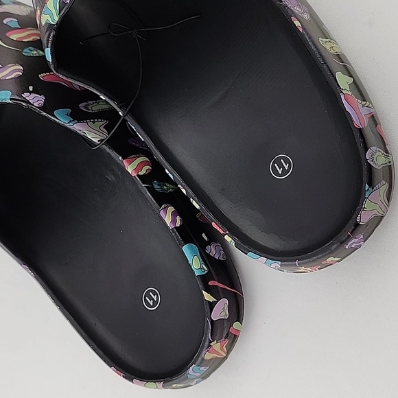 Arsenic Slide Sandals  Mushroom Print Black Size 11 - Picture 8 of 12